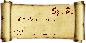 Szőlősi Petra névjegykártya